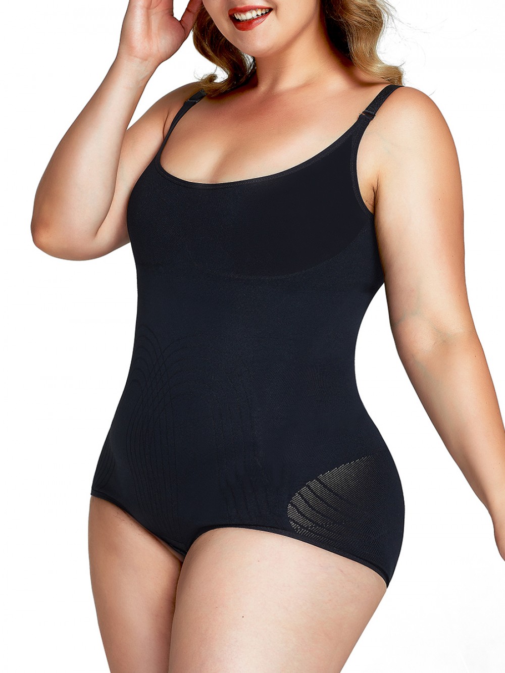 Slimmed Black Shaper Bodysuit Tummy Control Plus Size Ladies