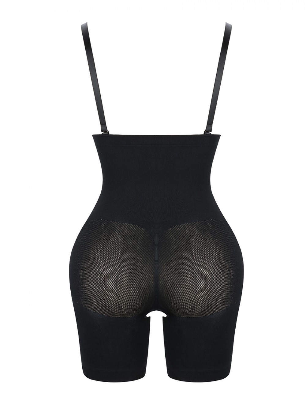 Black Seamless Sheer Mesh Full Body Shaper Hourglass Figure