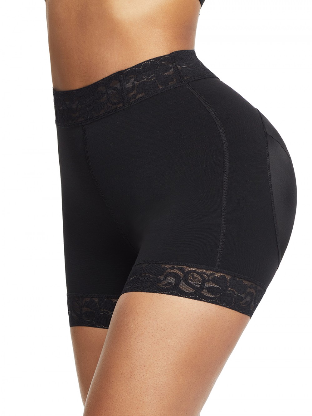 Black High Waist Lace Butt Enhancer Panty Secret Slimming