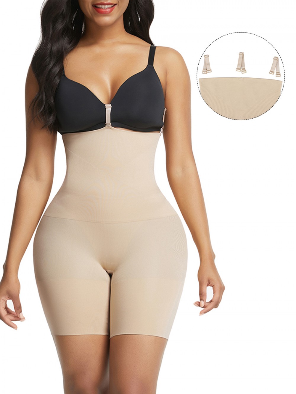 Shapewear Buttock Lift Skin Color High Waist Large Size Smooth Abdomen