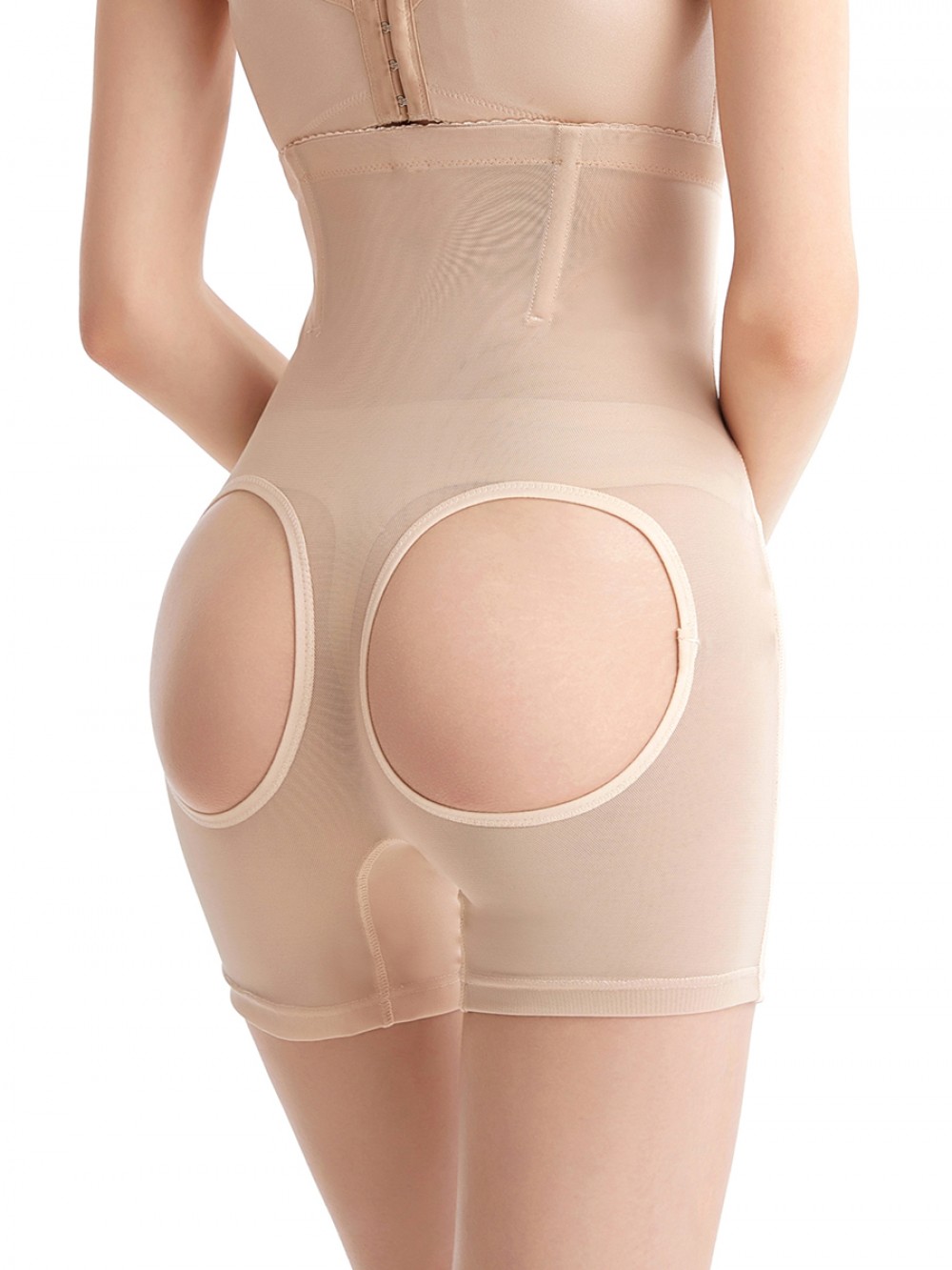 Complexion Mesh Open Butt Lifter Panties Shapewear Midsection Control