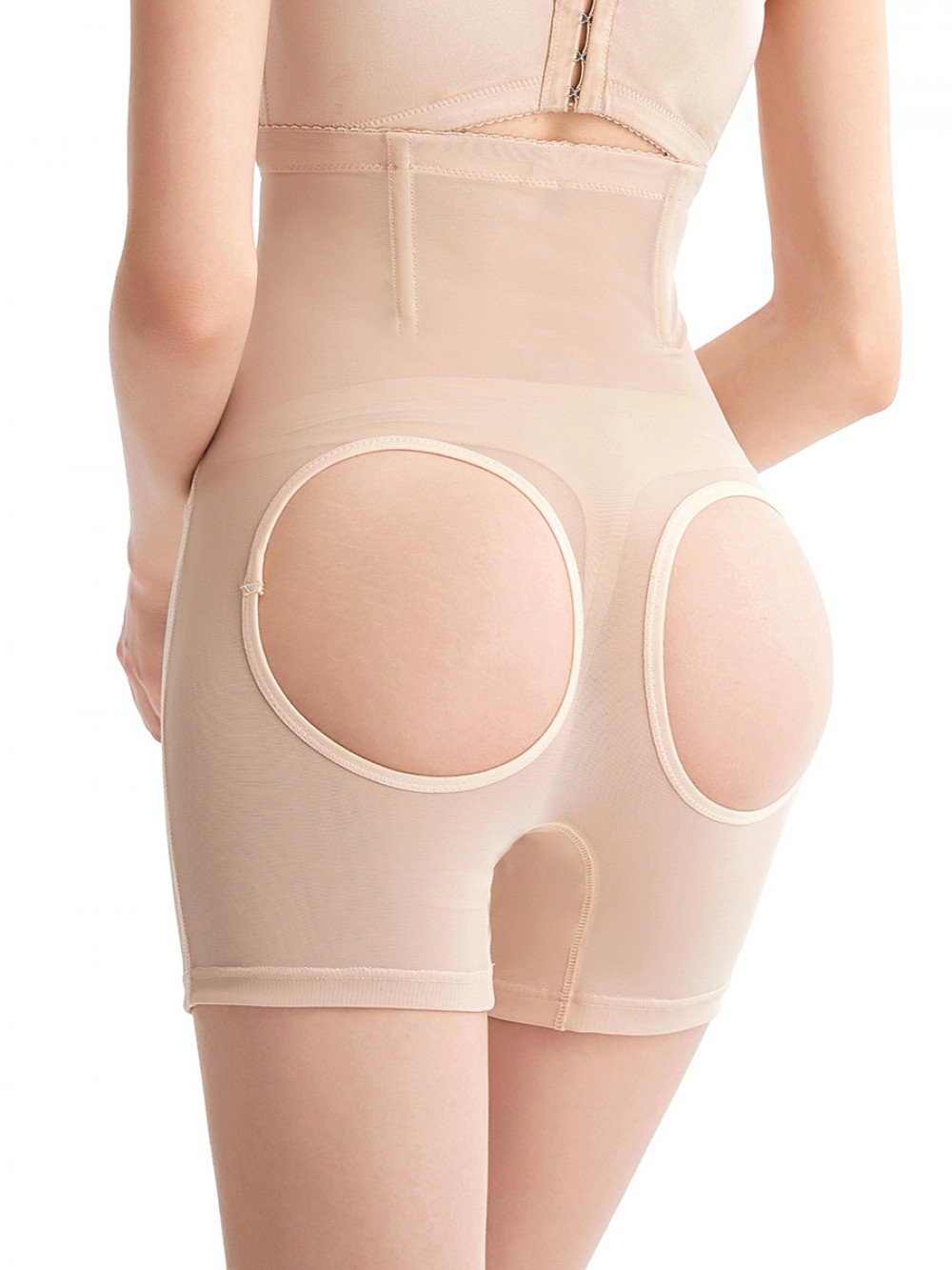 Complexion Mesh Open Butt Lifter Panties Shapewear Midsection Control