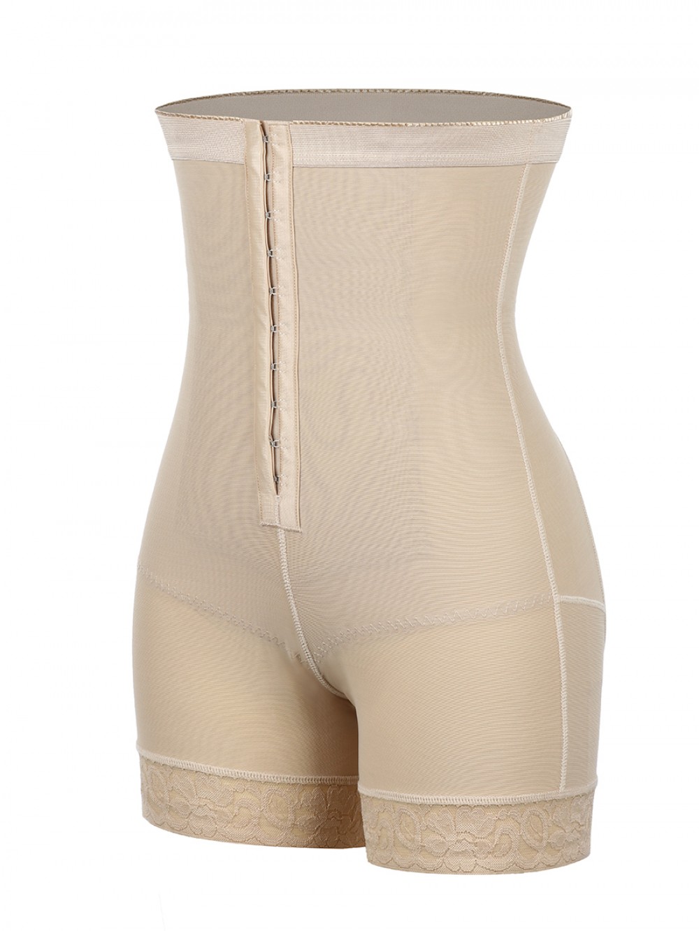Skin Color High-Waist Tummy Control Shaper Shorts With Pads