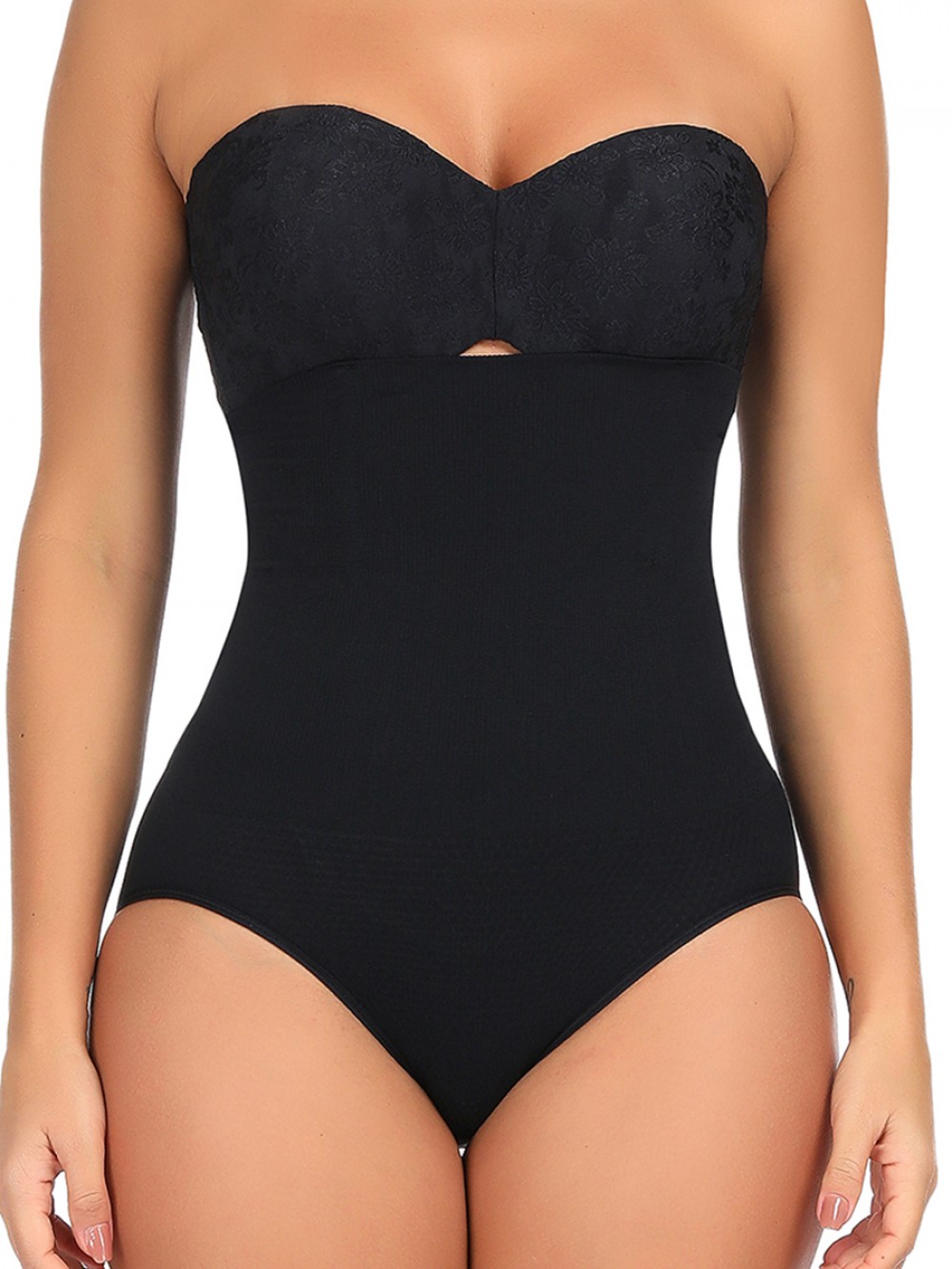 Black Seamless Panty Shaper Underbust High Rise Intant Shaping