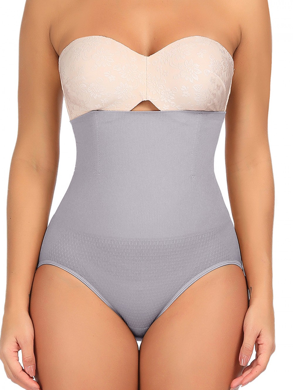 Spotlight Gray Sheer Mesh High Rise Panty Shaper Potential Reduction