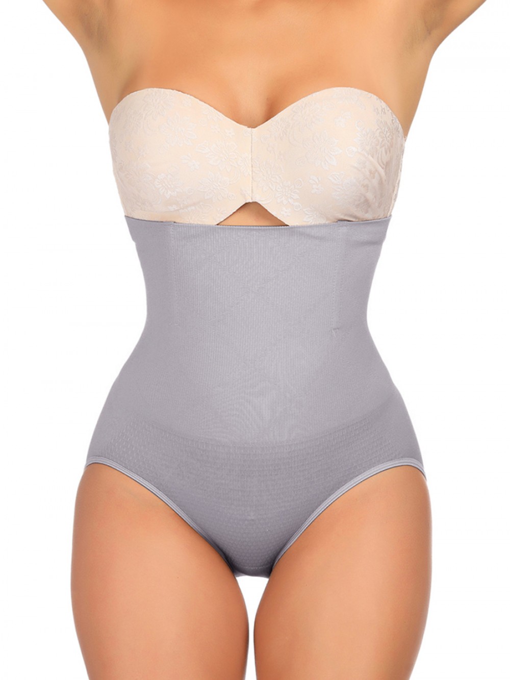 Spotlight Gray Sheer Mesh High Rise Panty Shaper Potential Reduction