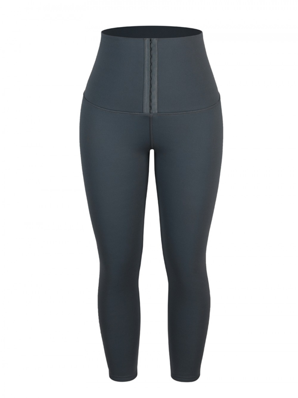 Gray Waist Trainer Leggings With Hooks Highest Compression