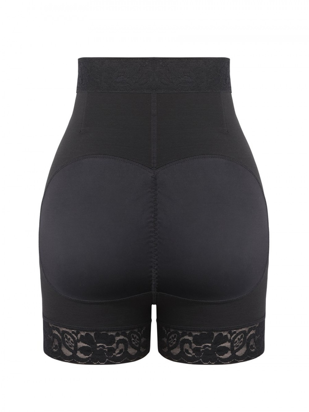 Black Front Zipper Butt Lifter Shorts High Waist Hourglass Figure