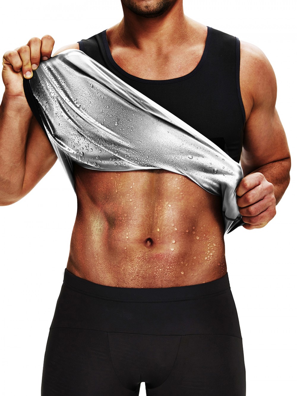 Silver Best Cami Shaper High Back PU Sleeveless Slimming Belly