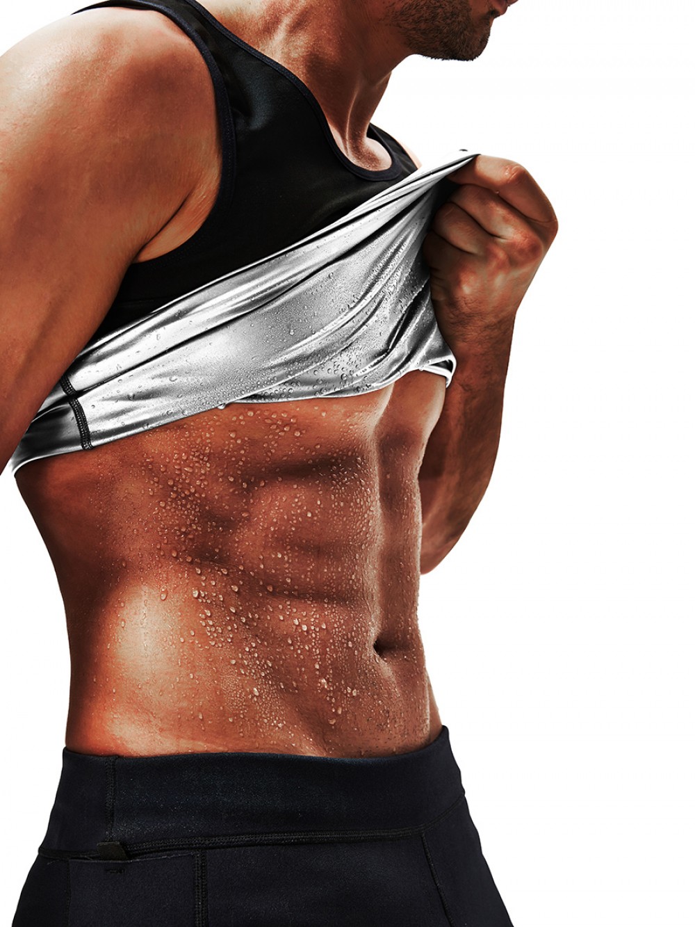 Silver Best Cami Shaper High Back PU Sleeveless Slimming Belly