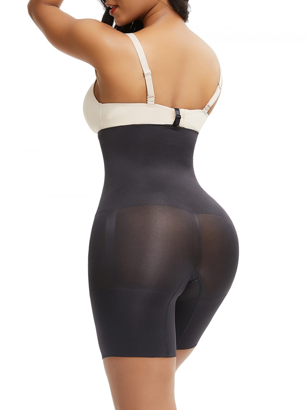 Black Seamless Shapewear Panty Sheer Mesh Abdominal Control