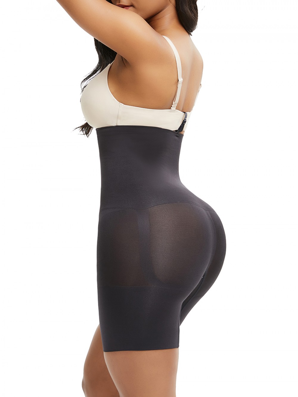 Black Seamless Shapewear Panty Sheer Mesh Abdominal Control