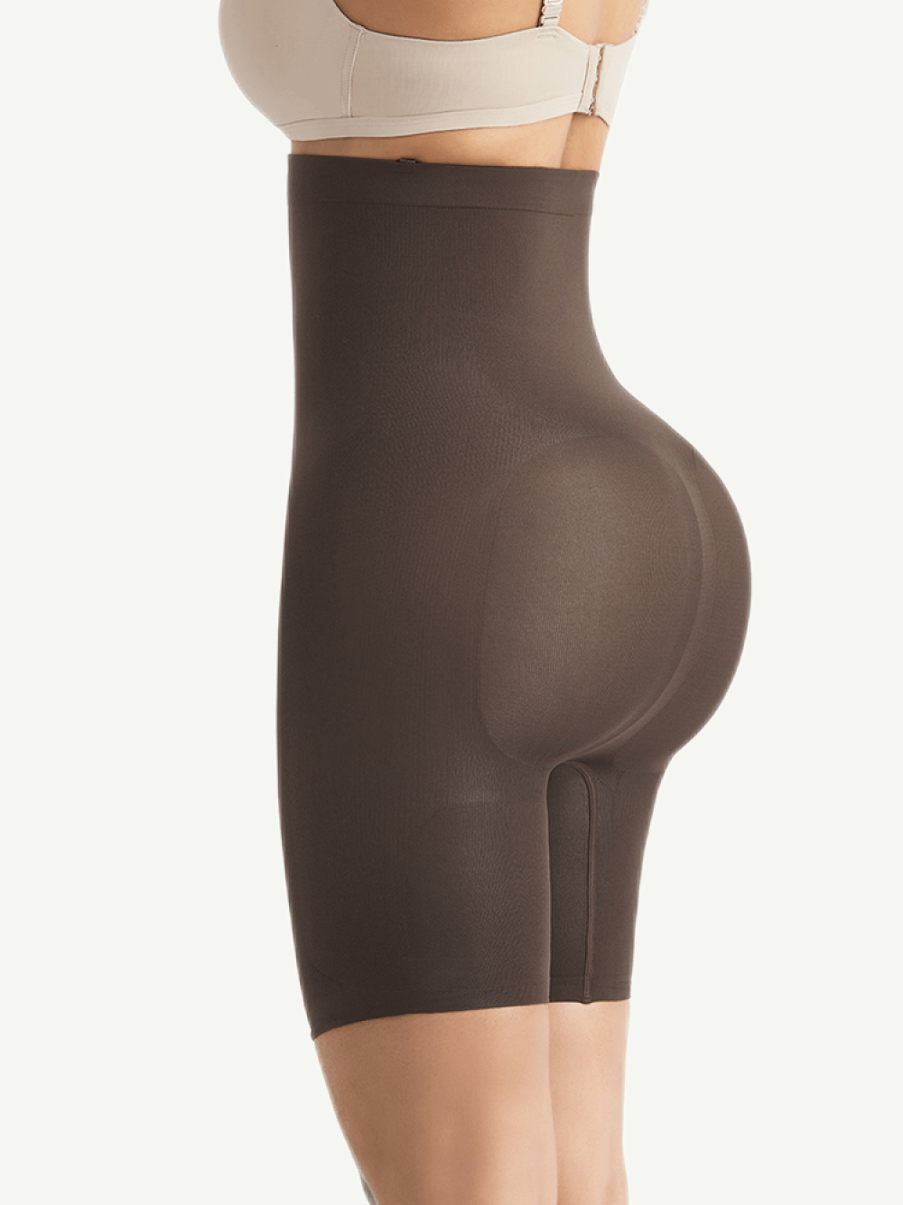 Abdominal Slimmer Dark Brown Seamless Buckle Butt Enhance Plus Size