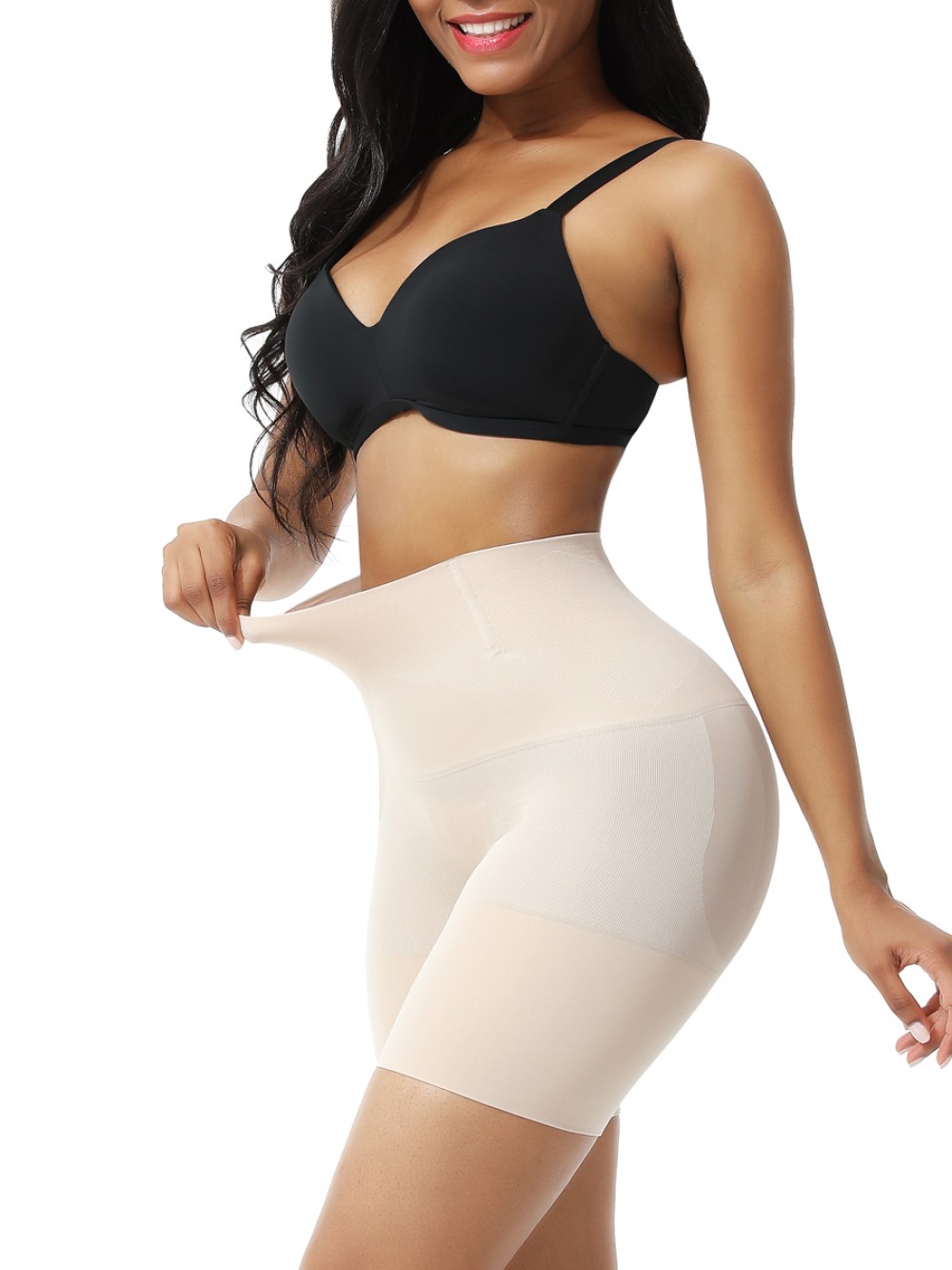 Nude Seamless Plus Size Tummy Control Shorts Figure Slimmer