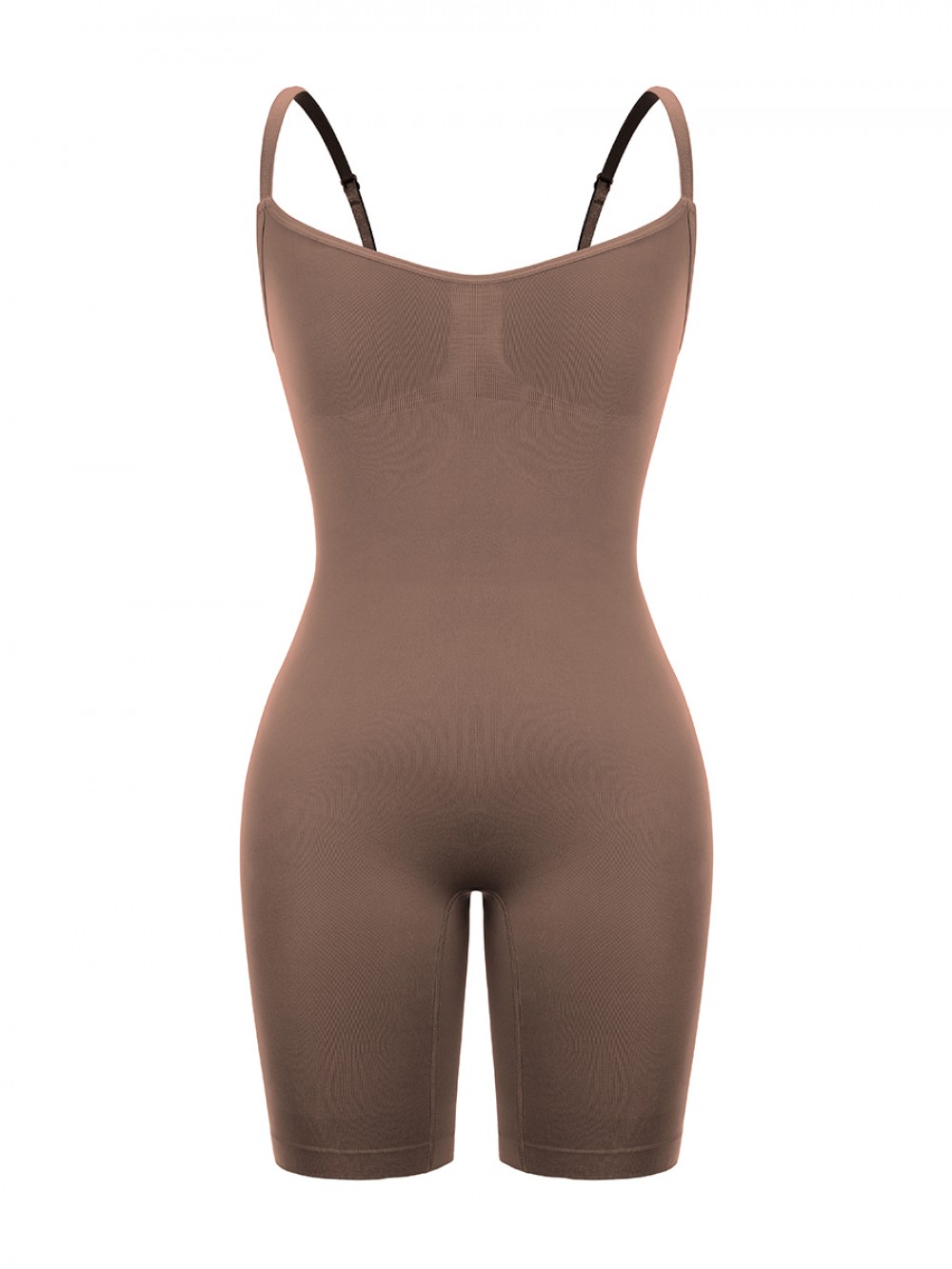 Coffee Color Body Shaper Overlap Gusset Solid Color Waist Control