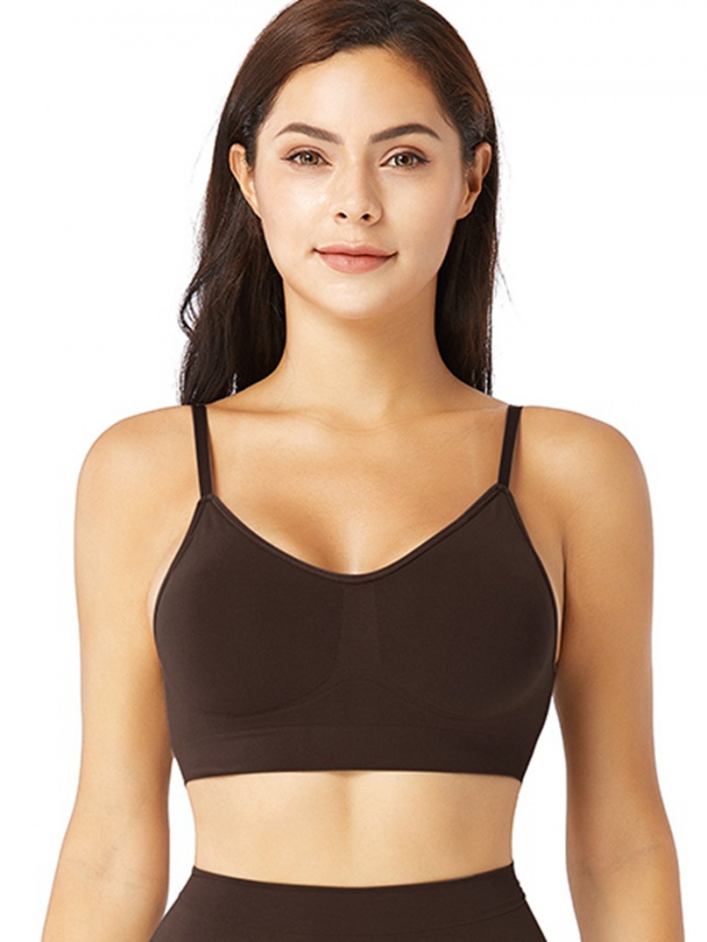 Deep Coffee Push Up Seamless Bra Removable Pads Tight Fit