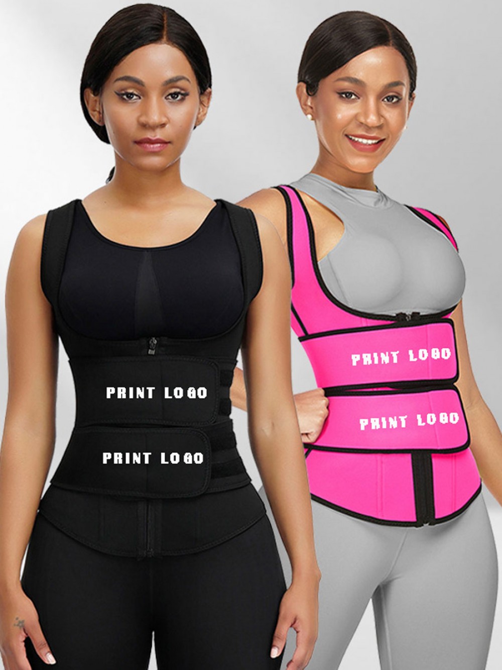 Tank Shaper Rose Red Double Belts Sticker Neoprene Firm Compression