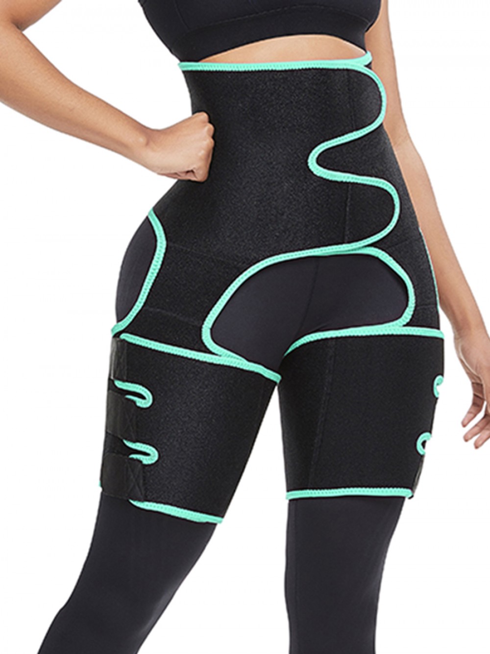 Light Green Neoprene Waist And Thigh Trainer Butt Lifting Tummy Control