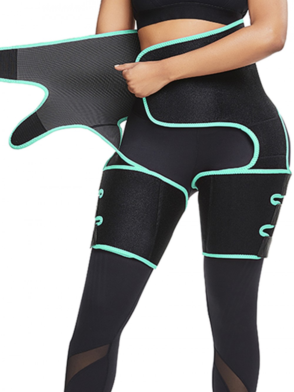 Light Green Neoprene Waist And Thigh Trainer Butt Lifting Tummy Control