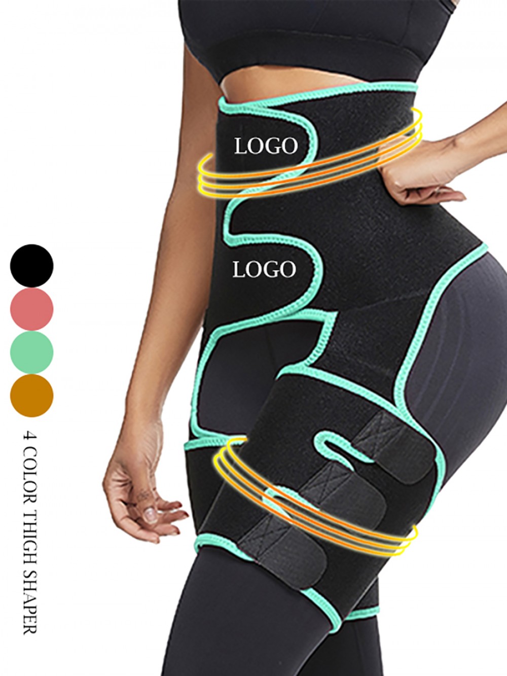 Light Green Neoprene Waist And Thigh Trainer Butt Lifting Tummy Control
