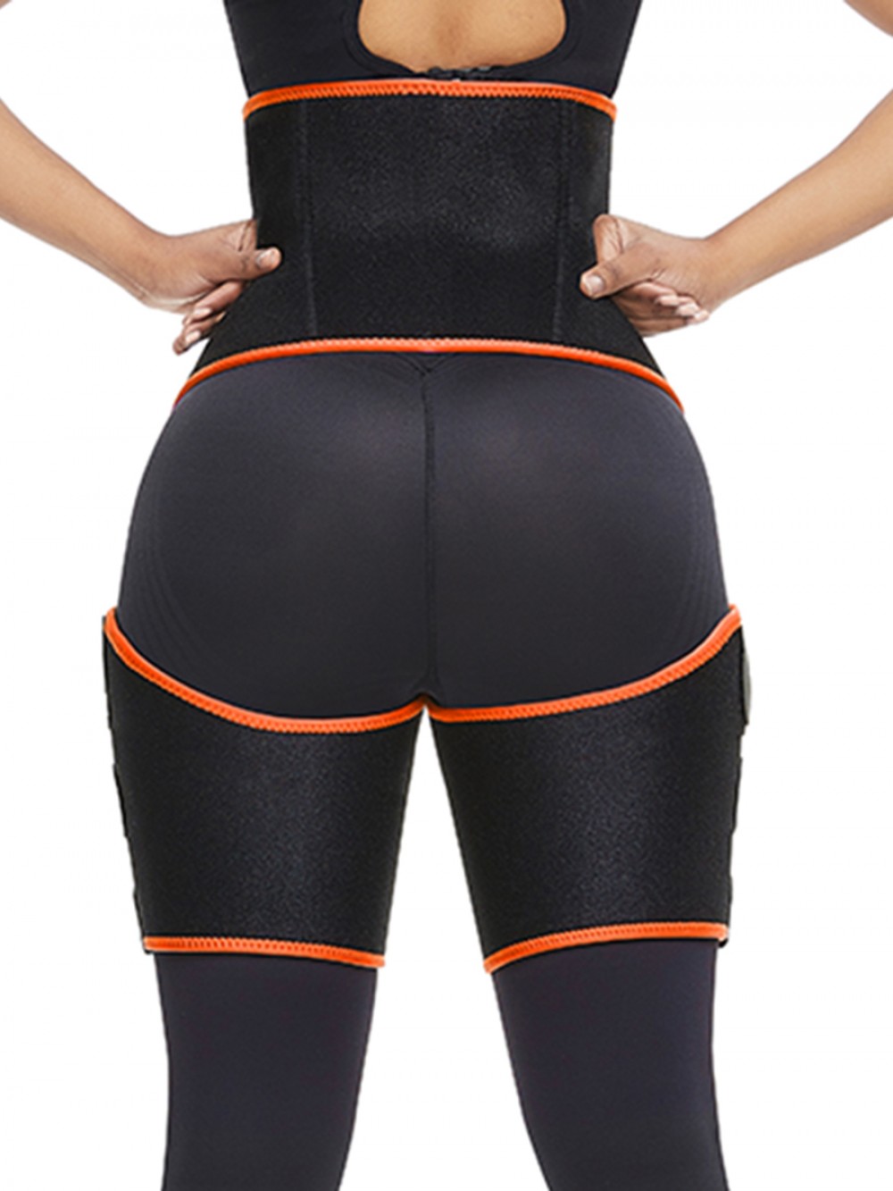 Neoprene Thigh Trainer Orange Sticker High Waist Anti-Slip Hourglass Figure