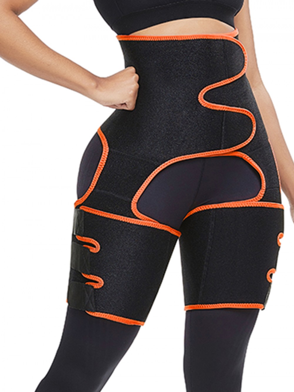 Neoprene Thigh Trainer Orange Sticker High Waist Anti-Slip Hourglass Figure