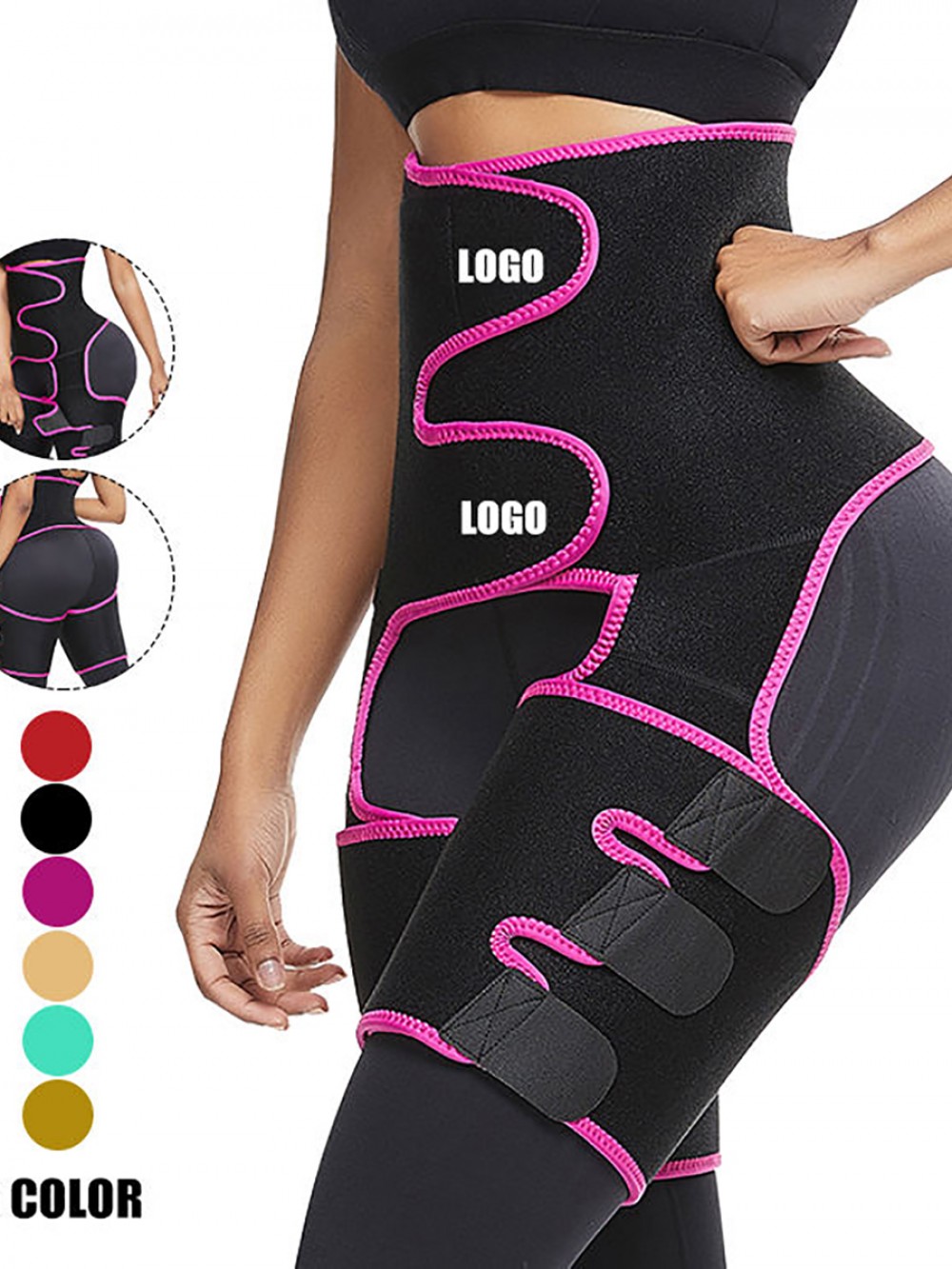 Rose Red High Waist Sticker Neoprene Thigh Shaper Figure Slimmer