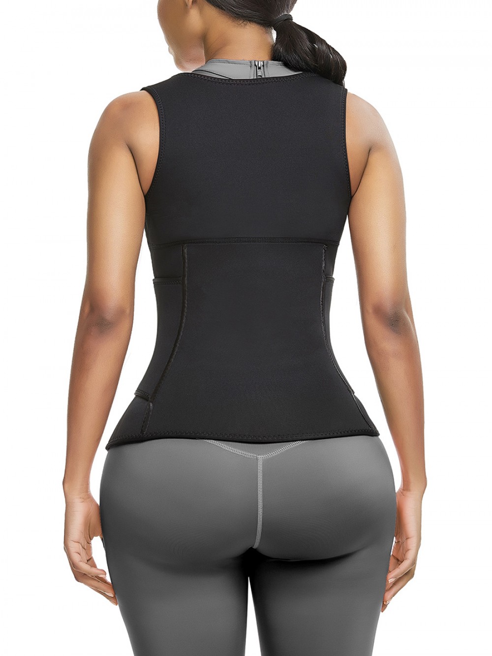 Cellulite Reducing Black Neoprene Waist Trainer Vest With Feelingirl Logo