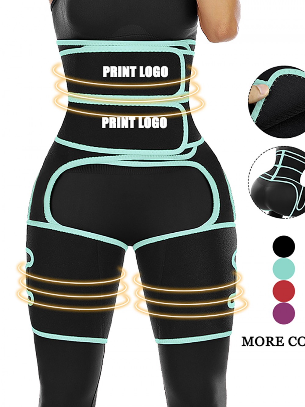 Custom Logo Light Green Neoprene High Waist Thigh Shaper Sticker
