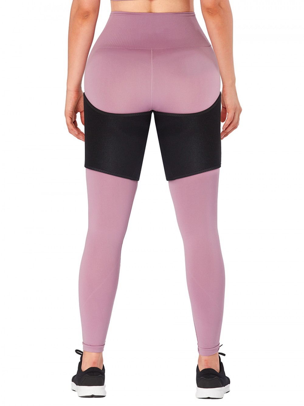 Black 1 Pair Neoprene Thigh Trimmer With Sticker Legs Shaping