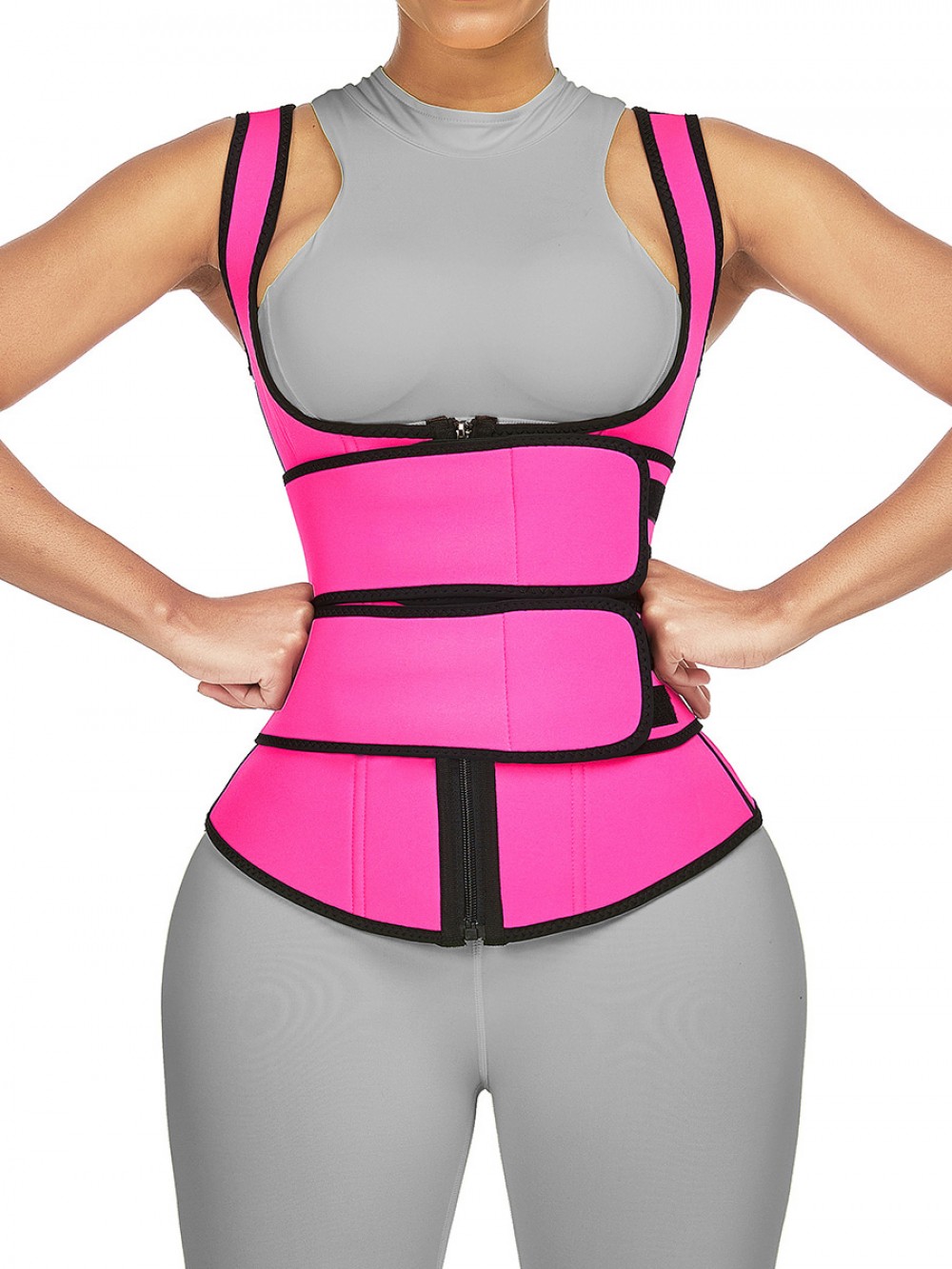 Tank Shaper Rose Red Double Belts Sticker Neoprene Firm Compression