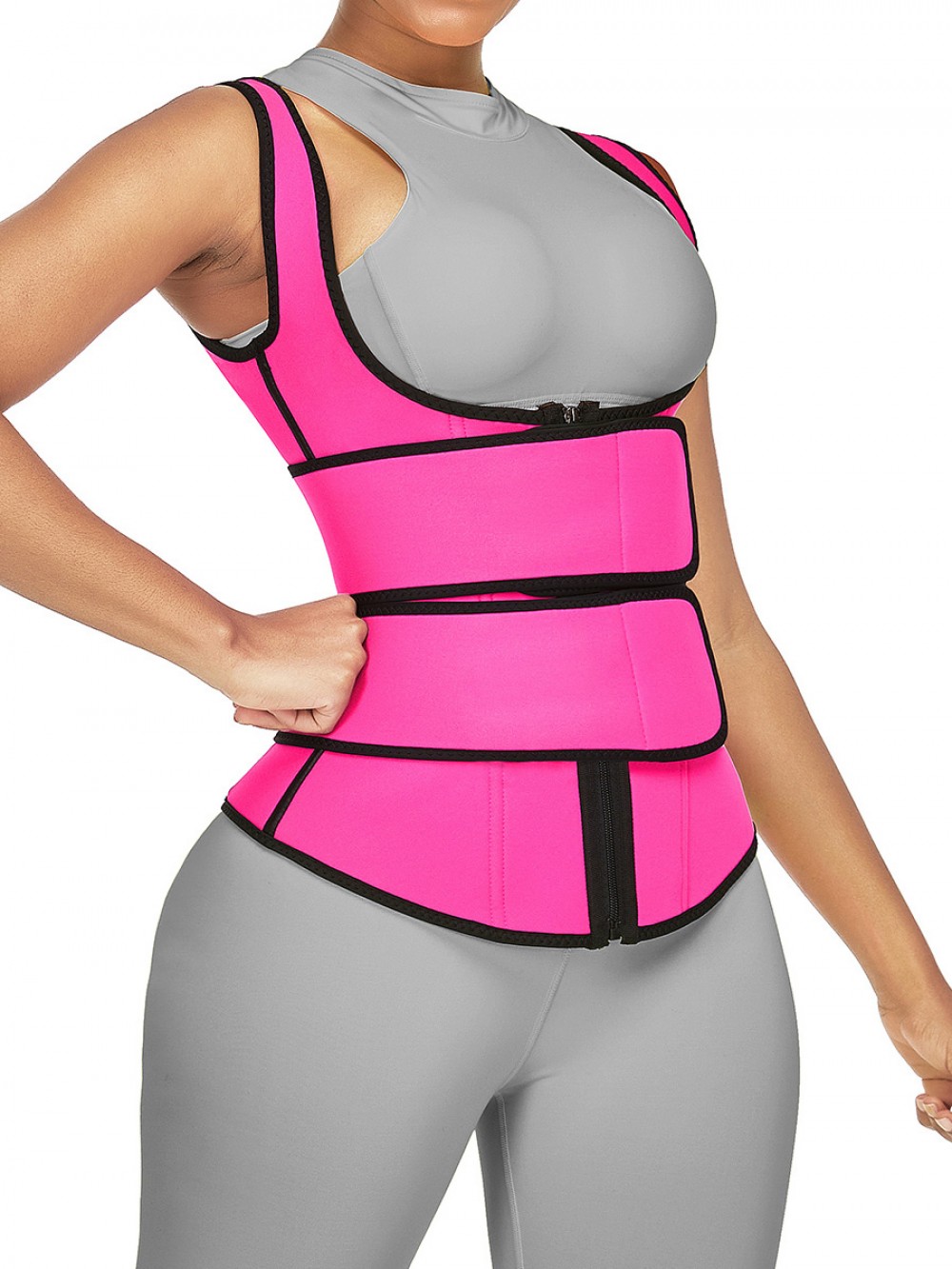 Tank Shaper Rose Red Double Belts Sticker Neoprene Firm Compression