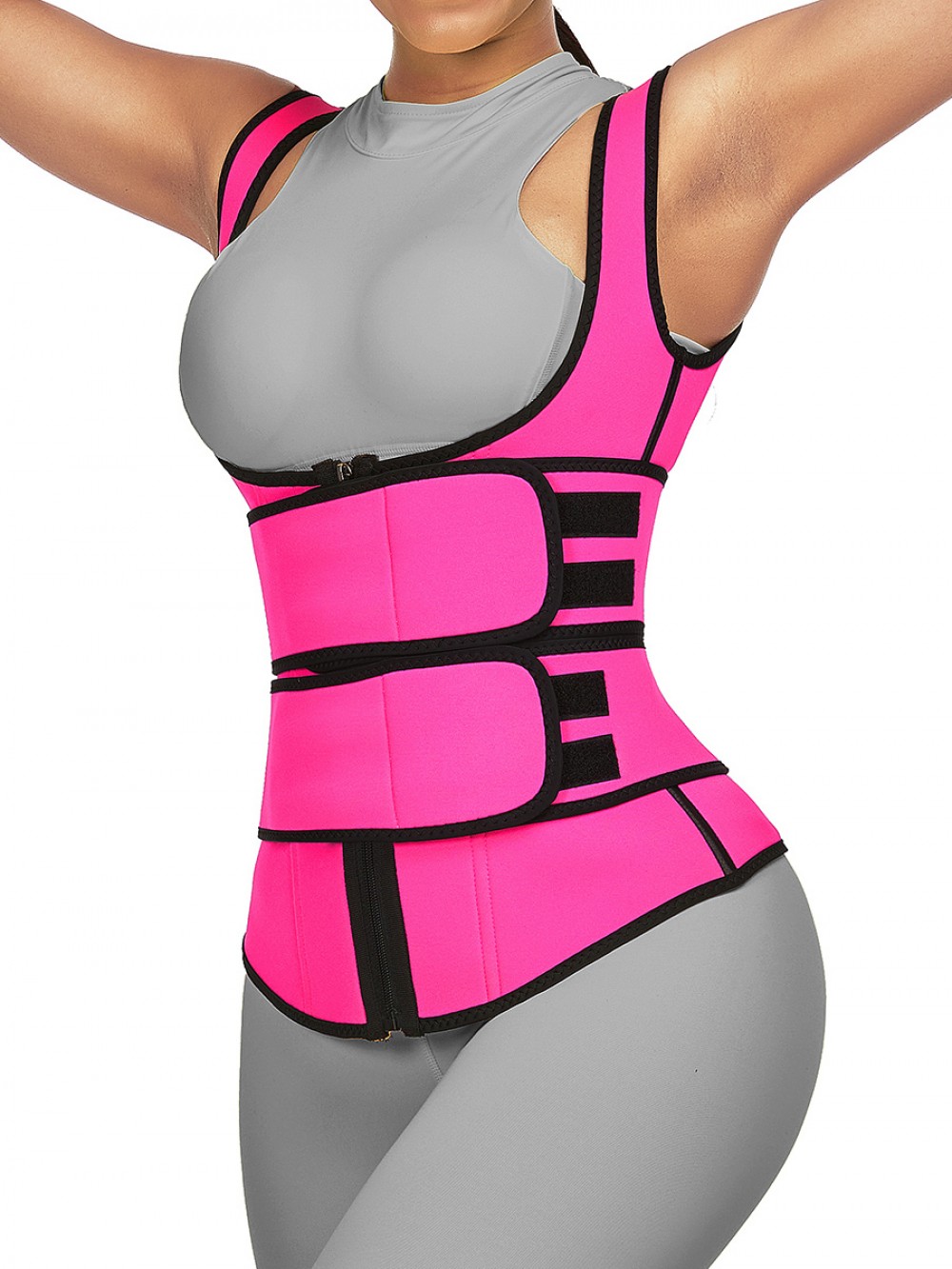 Tank Shaper Rose Red Double Belts Sticker Neoprene Firm Compression