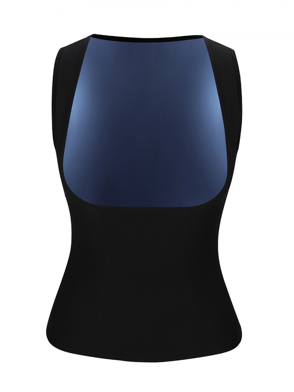 Blue Plus Size Wide Strap Sweat Vest Fat Burning