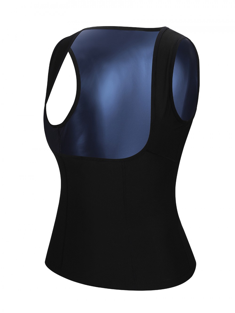 Blue Plus Size Wide Strap Sweat Vest Fat Burning