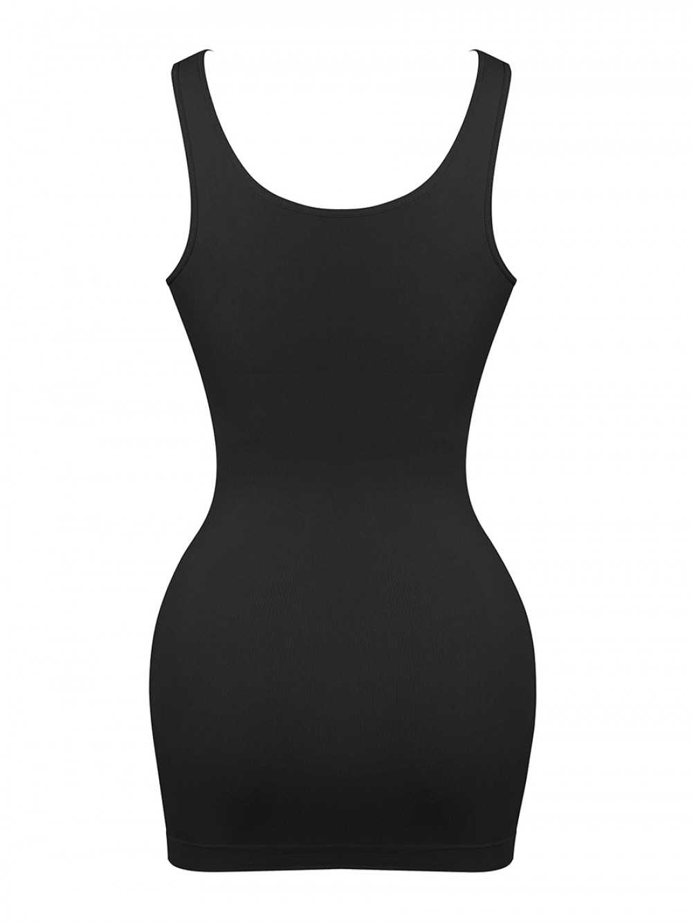 Black Seamless Tank Tops Open Bust Hip Length Slim Waist