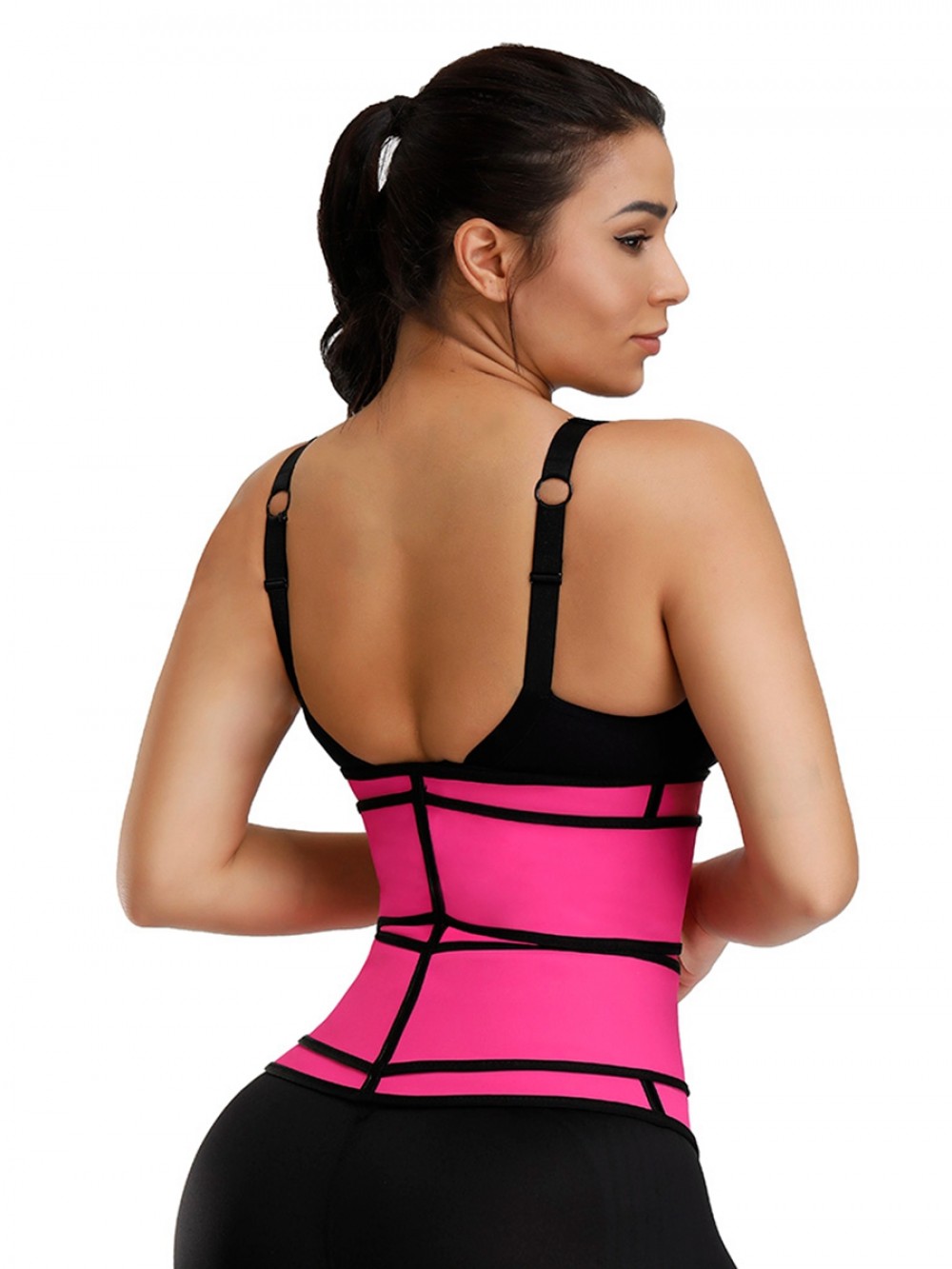 Rose Red Undetectable Latex Waist Trainer Double Belts Training