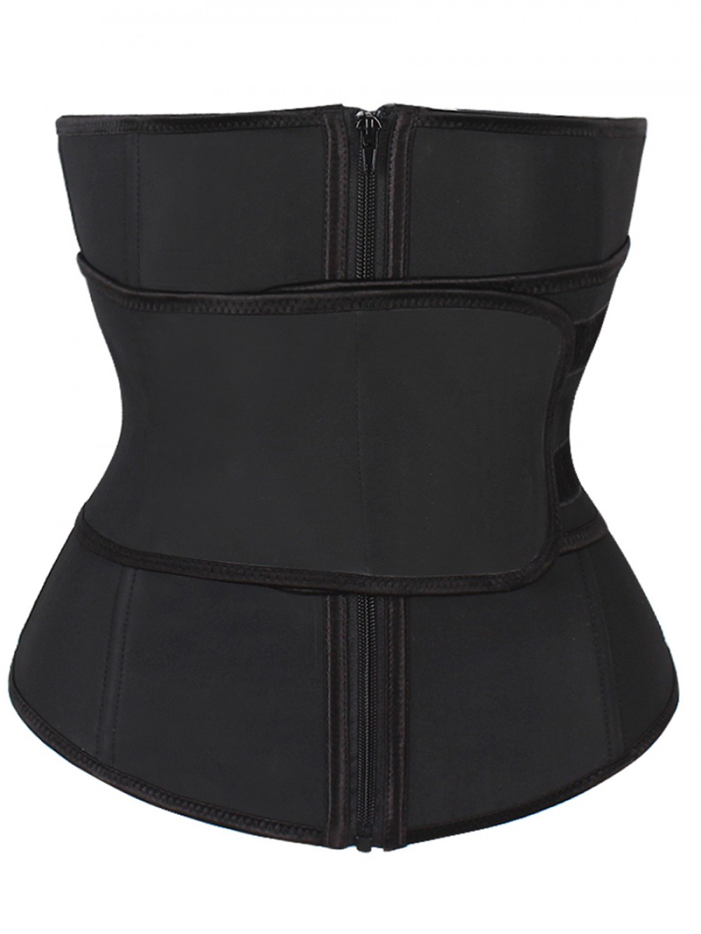 Impeccable Black Waist Trainer Adjustable Sticker Zip Slim Shape