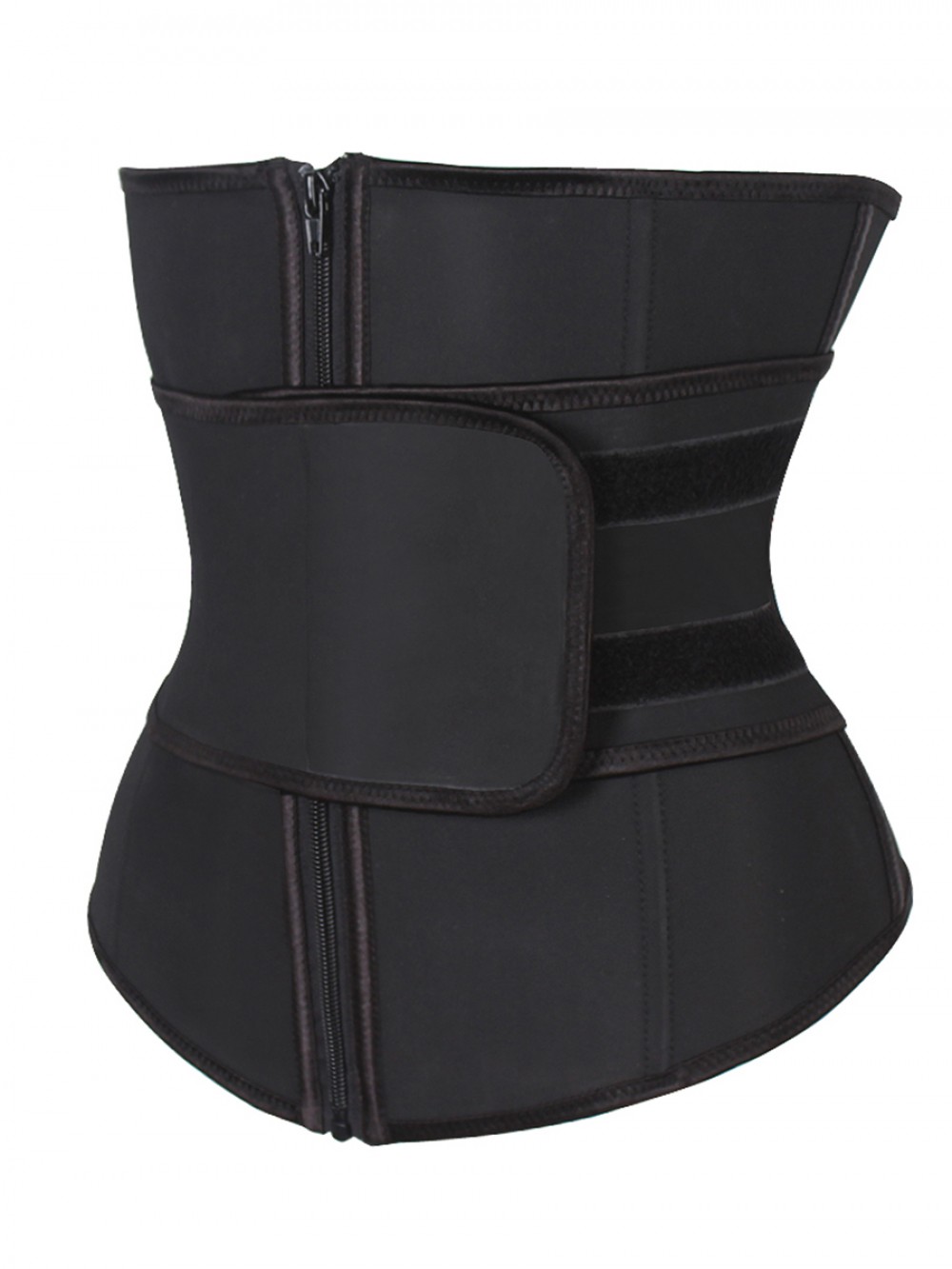 Impeccable Black Waist Trainer Adjustable Sticker Zip Slim Shape