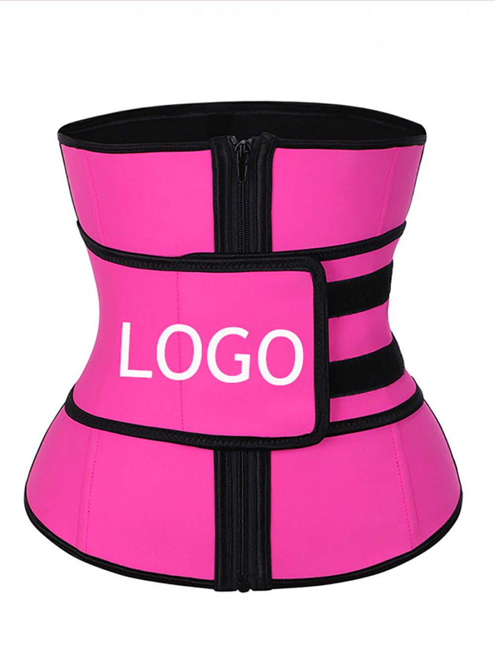 Queen Size Latex Waist Belt Sticker With Zip Rose Red Waist Control