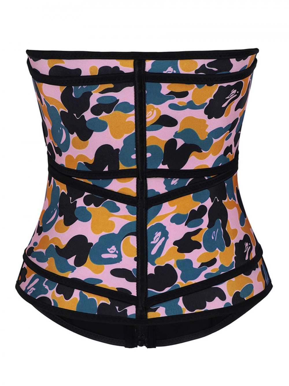 Lose Weight Sticker Latex Waist Cincher Double Belts Zipper Hourglass Figure