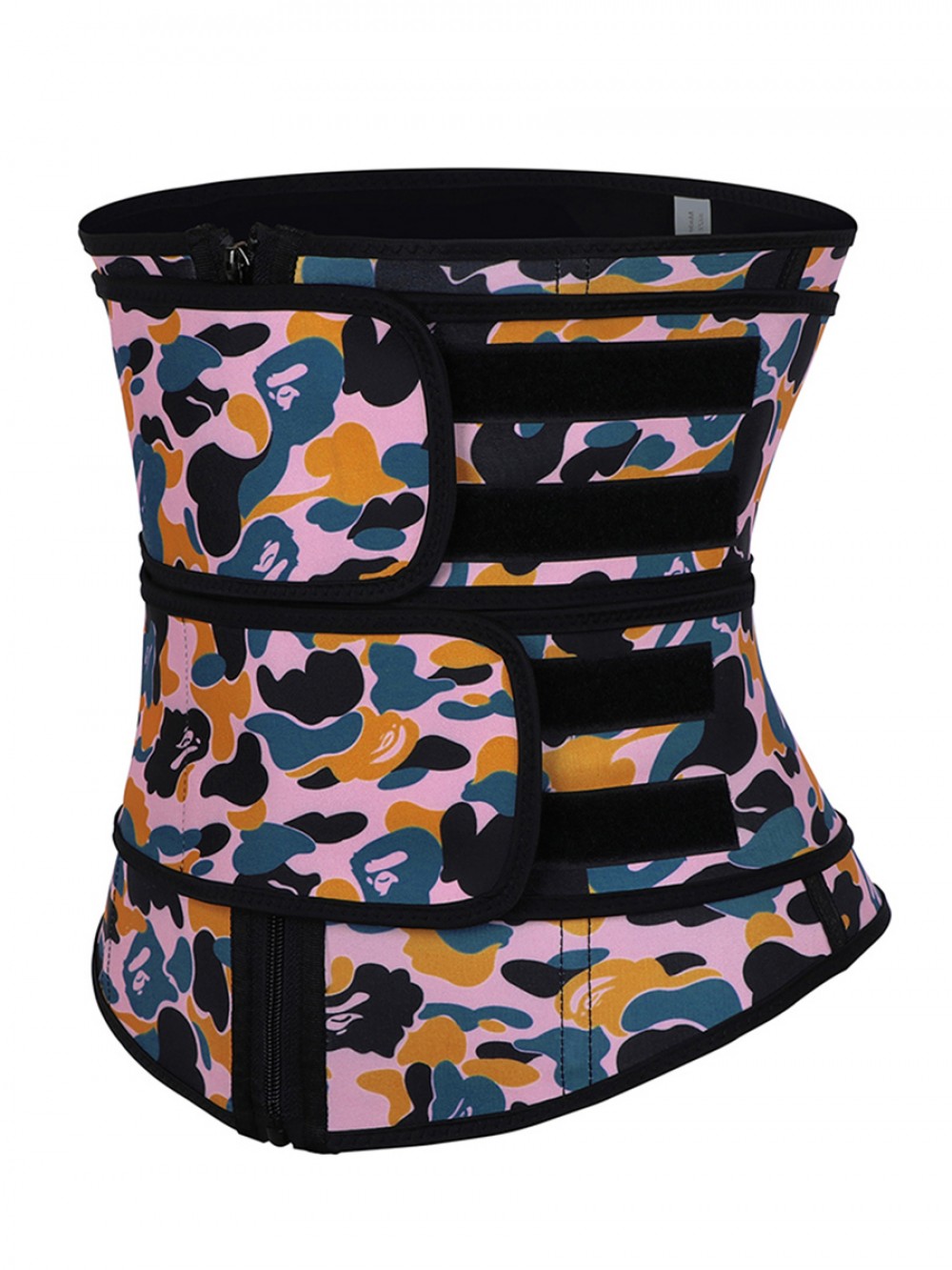 Lose Weight Sticker Latex Waist Cincher Double Belts Zipper Hourglass Figure