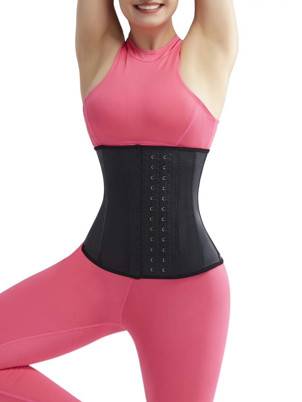 Abdominal Slimmer Black Latex 9 Steel Bones Waist Trimmer Big Size