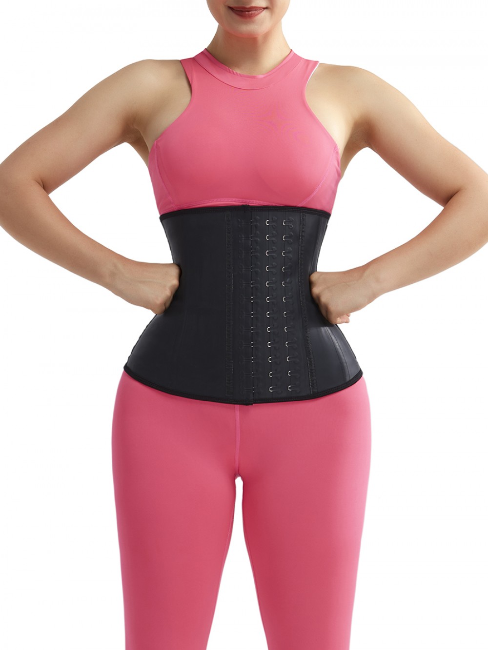Abdominal Slimmer Black Latex 9 Steel Bones Waist Trimmer Big Size
