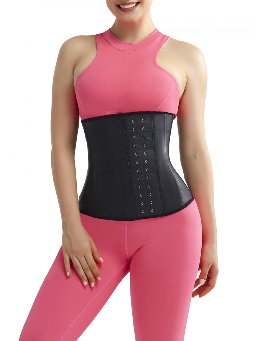 Abdominal Slimmer Black Latex 9 Steel Bones Waist Trimmer Big Size