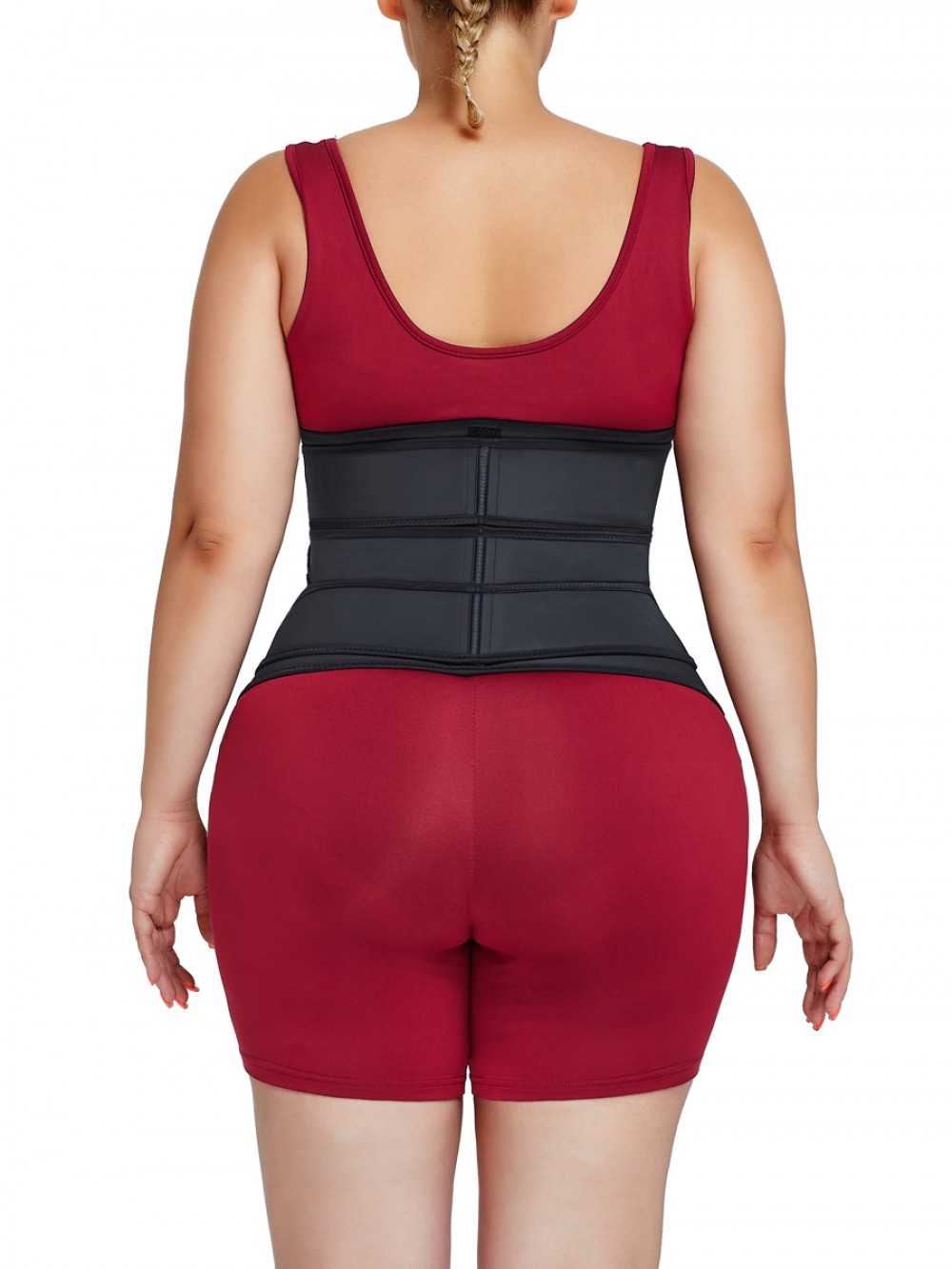 Black Plus Size Three Detachable Belts Waist Trainer Tummy Training