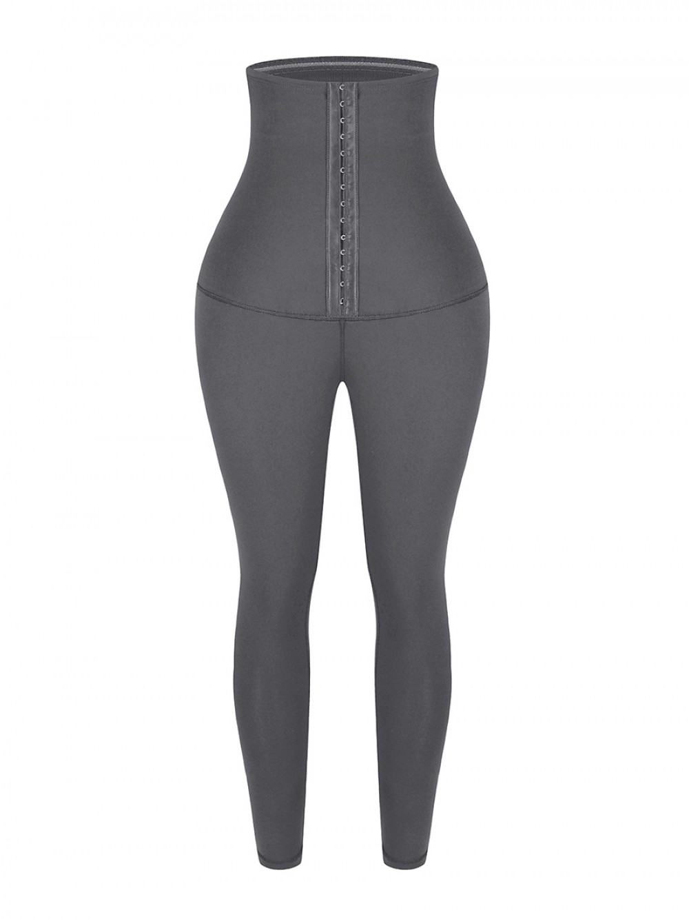 Gray High Waist Shapewear Leggings Ankle Length Lose Weight