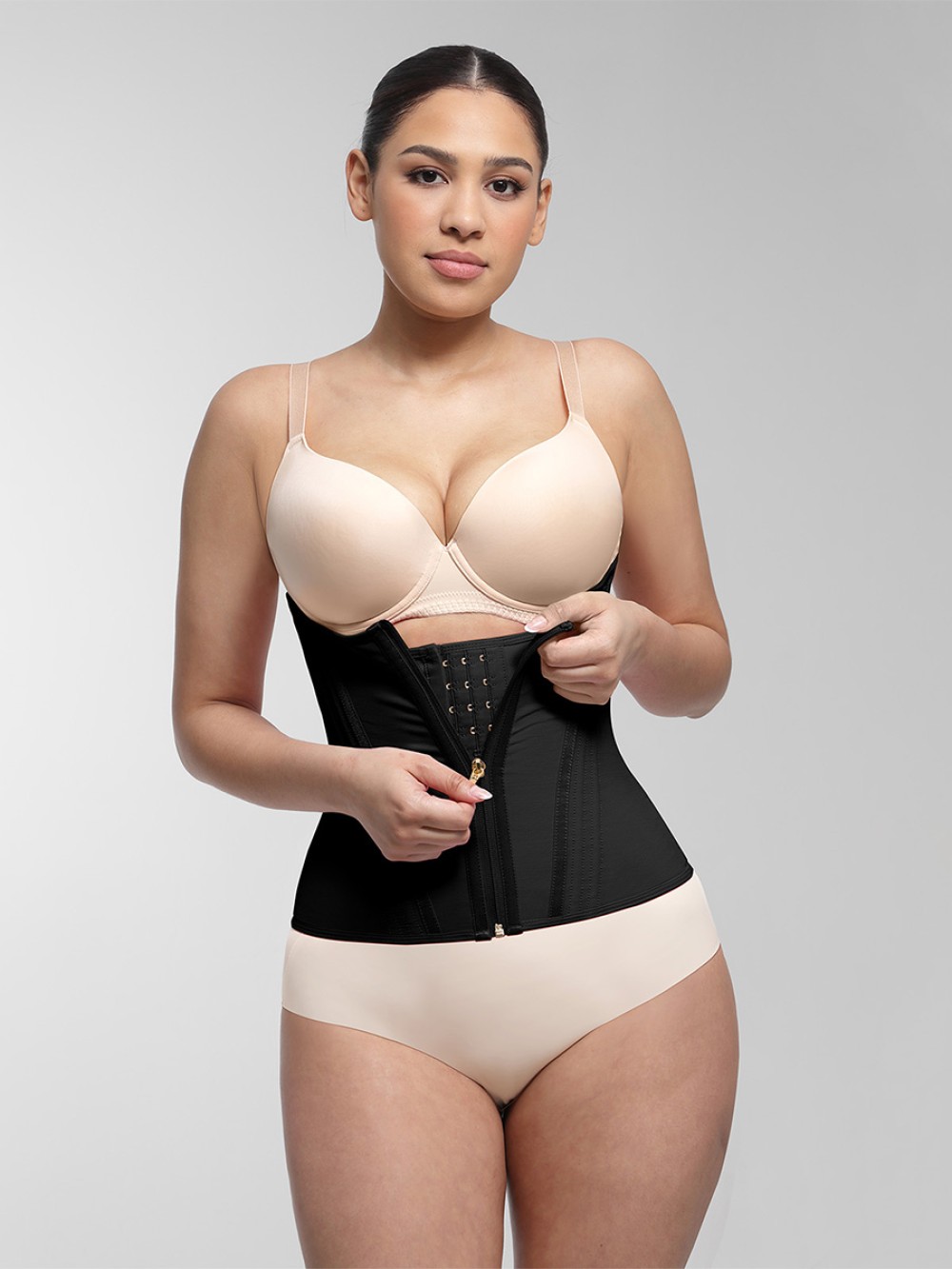 Fashion Hourglass Figure Shaping Waist Trainer with 15 Built-in Steel Bone
