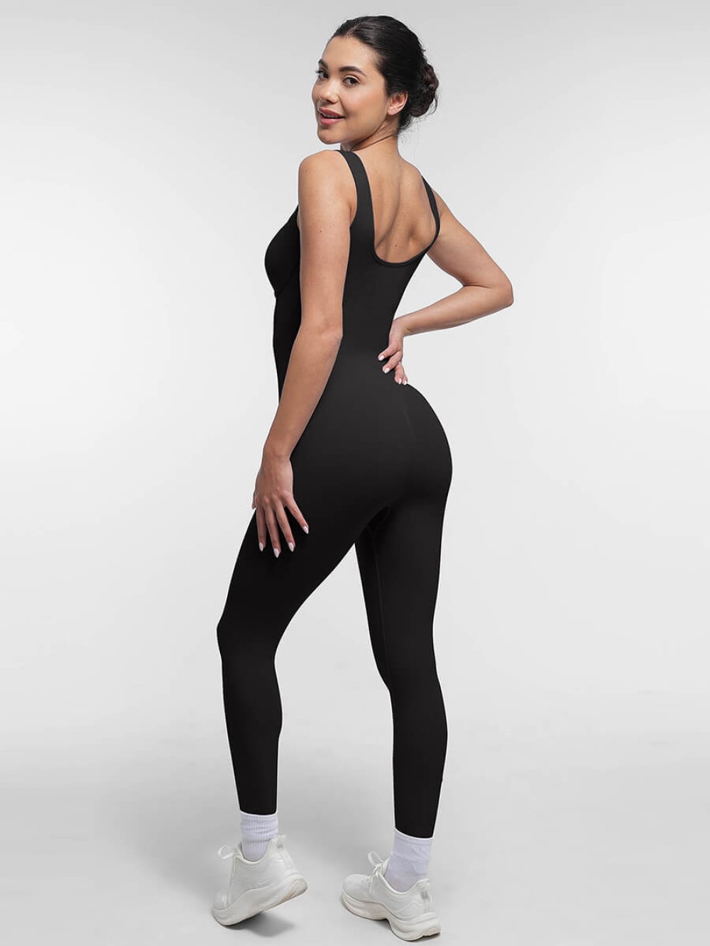 Seamless Square Neck U-Shaped Back Design Shaping Jumpsuit