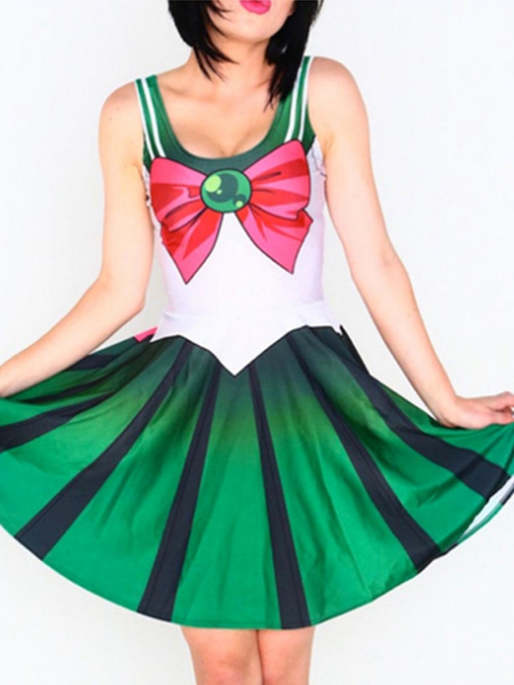 Green Sailor Moon Costume Bowknot Lingerie Set